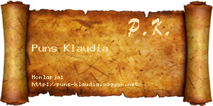 Puns Klaudia névjegykártya