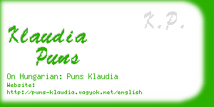klaudia puns business card